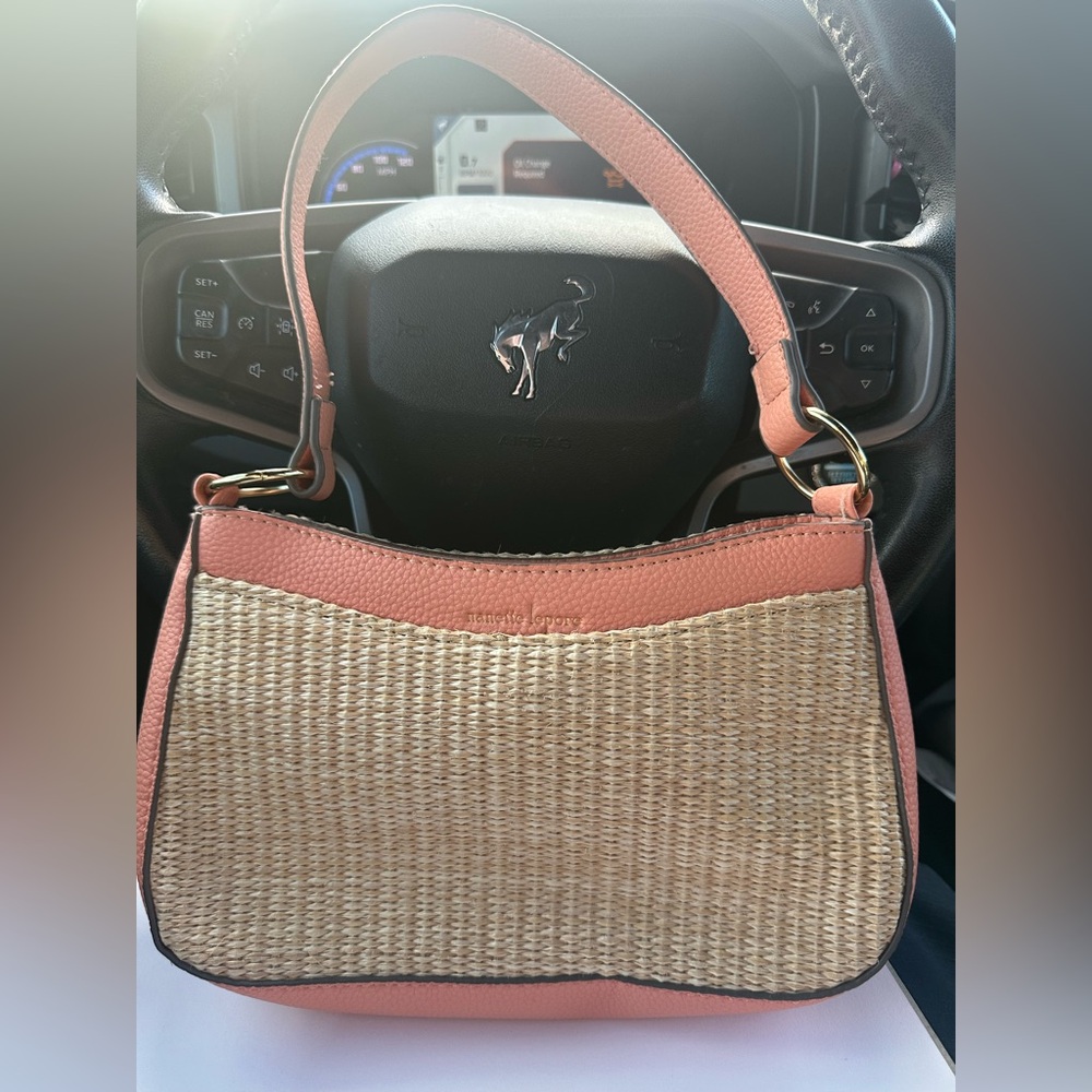 Nanette Lepore Pink and Tan Shoulder Bag